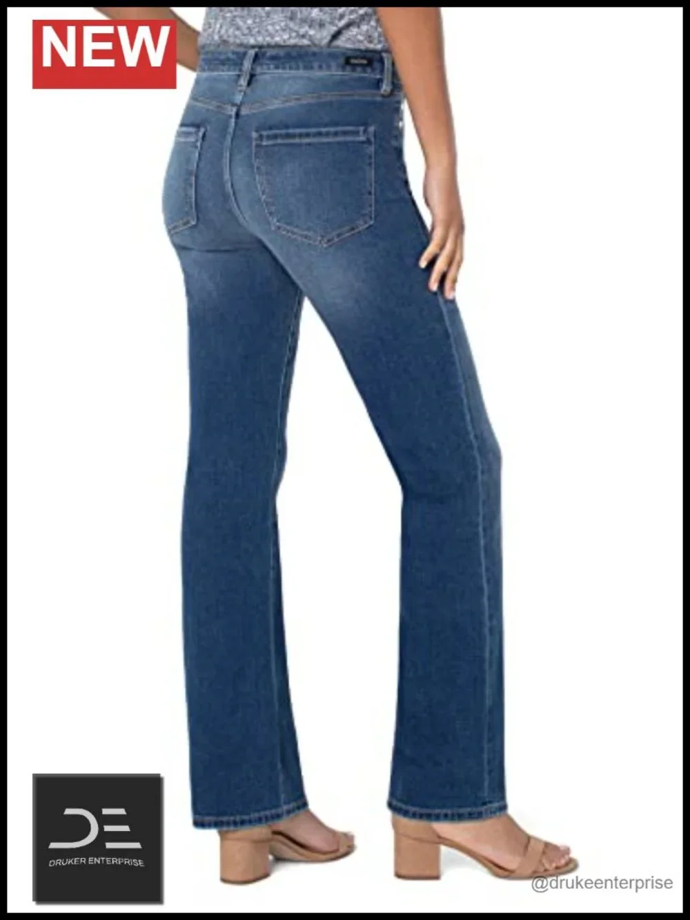 Lucy Bootcut Jeans Mid Rise Stretch Cotton Spandex Flared Denim